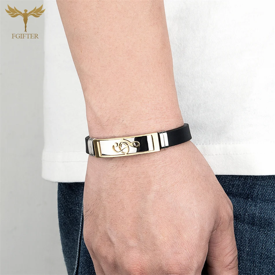 Golden Music Symbol Rock Hiphop Bracelets Colors Silicone