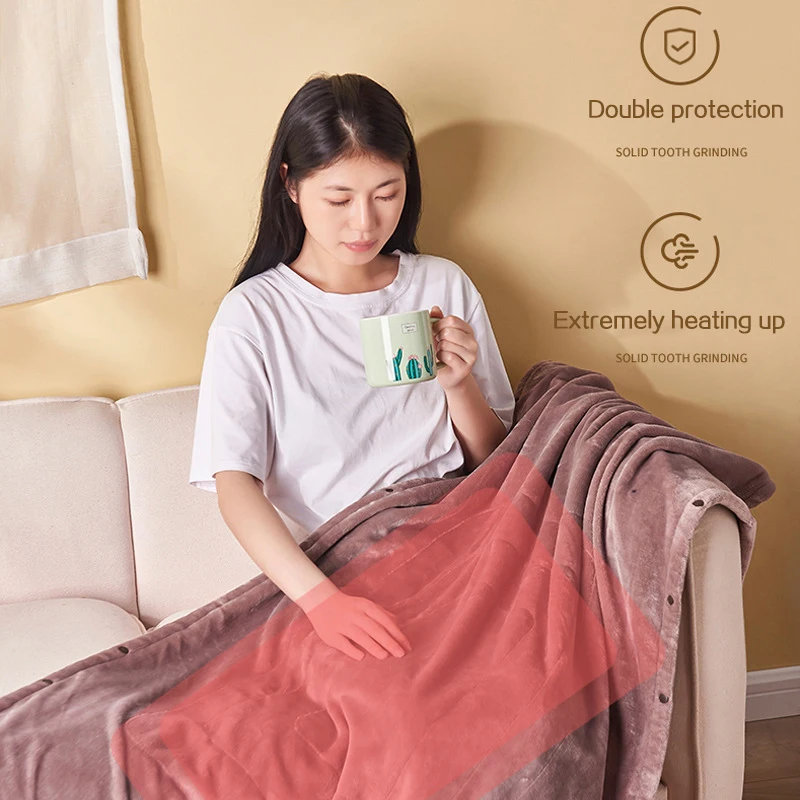 USB Heated Blanket Home Office Electric Blankets Portable Heating Pad  Flannel Washable Power Bank Warm Up Blanket Warming Pad - AliExpress