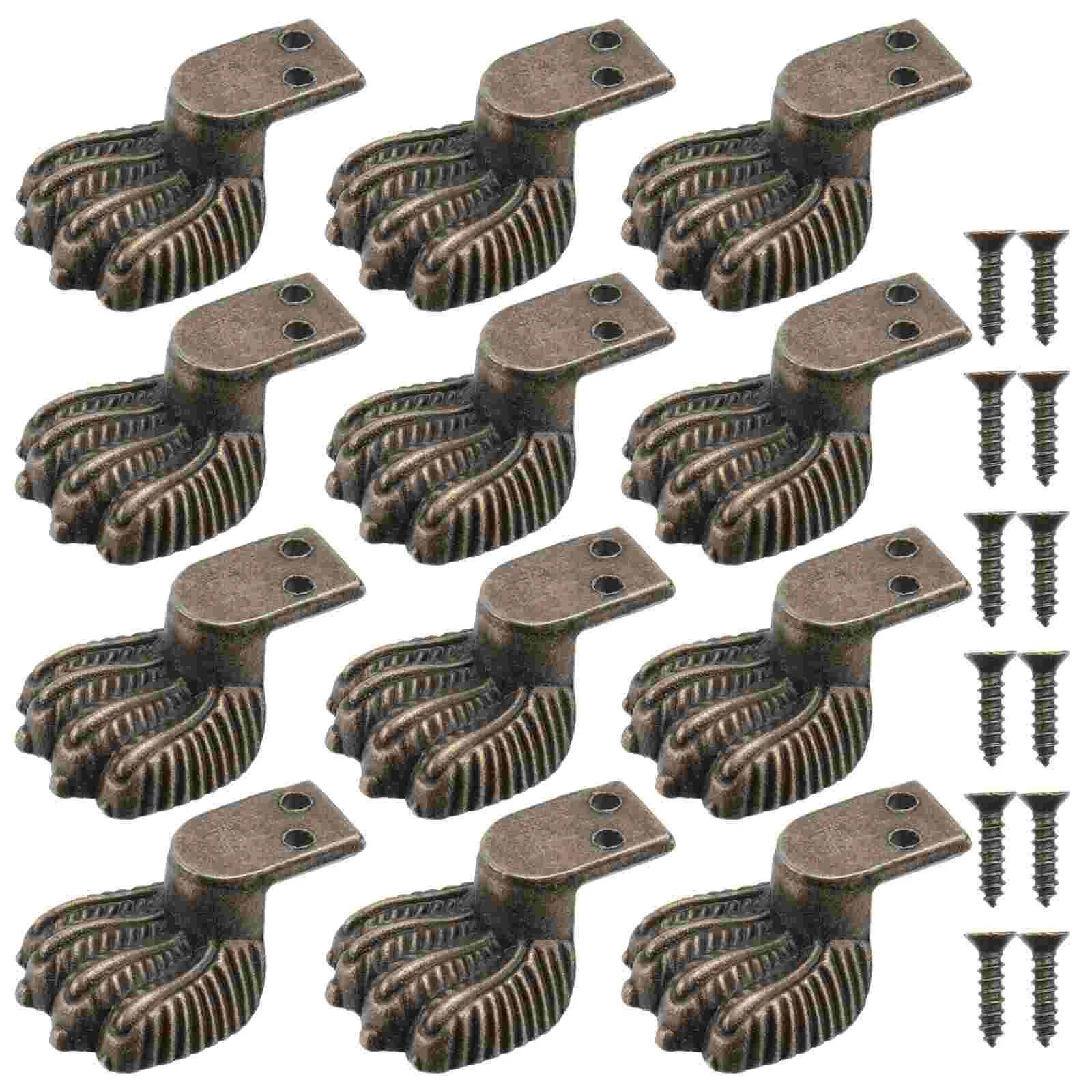 

12pcs Bronzed Wooden Case Foot Protector Furniture Foot Base for Home (Bronze)