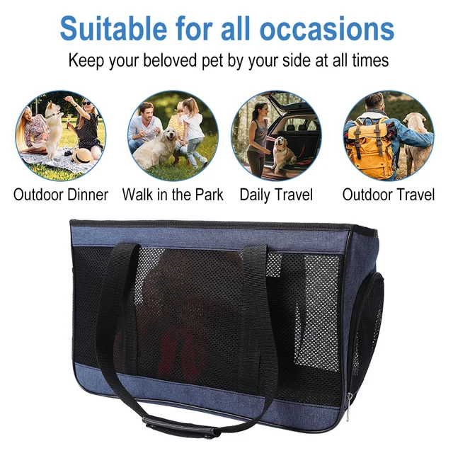 Dog Carrier Bag Soft Side Backpack Cat Pet Carriers Dog Travel Bags Collapsible Travel Pet Outing Bag 4