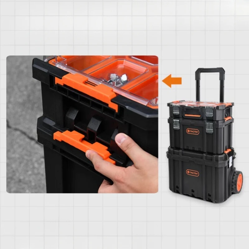 Professional Storage Tool Box Large Hard Case Robust Full Tool Case Parts Organizer Box with Lock Complete Toolbox for Mechanic 3