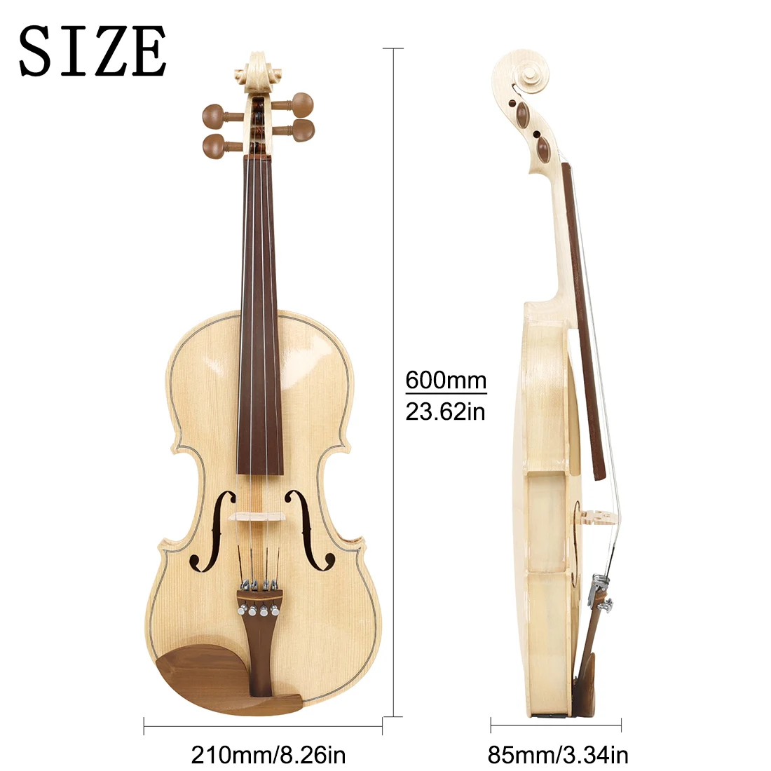4/4 Full Size Spruce Wood Acoustic Violin For Beginner/Professional With Bow and Case Jujube Wood Fingerboard Tuning Pegs Fiddle