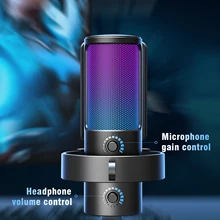 FIFINE Ampligame A8 PLUS USB MIC with Contrallable RGB,3 Capsules 4 ...