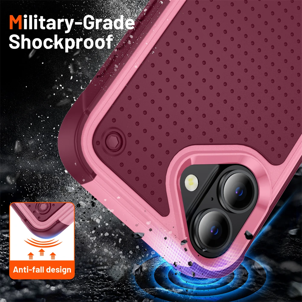 Durable Shockproof Military Armor Phone Case with PC Hard Holder Back Cover