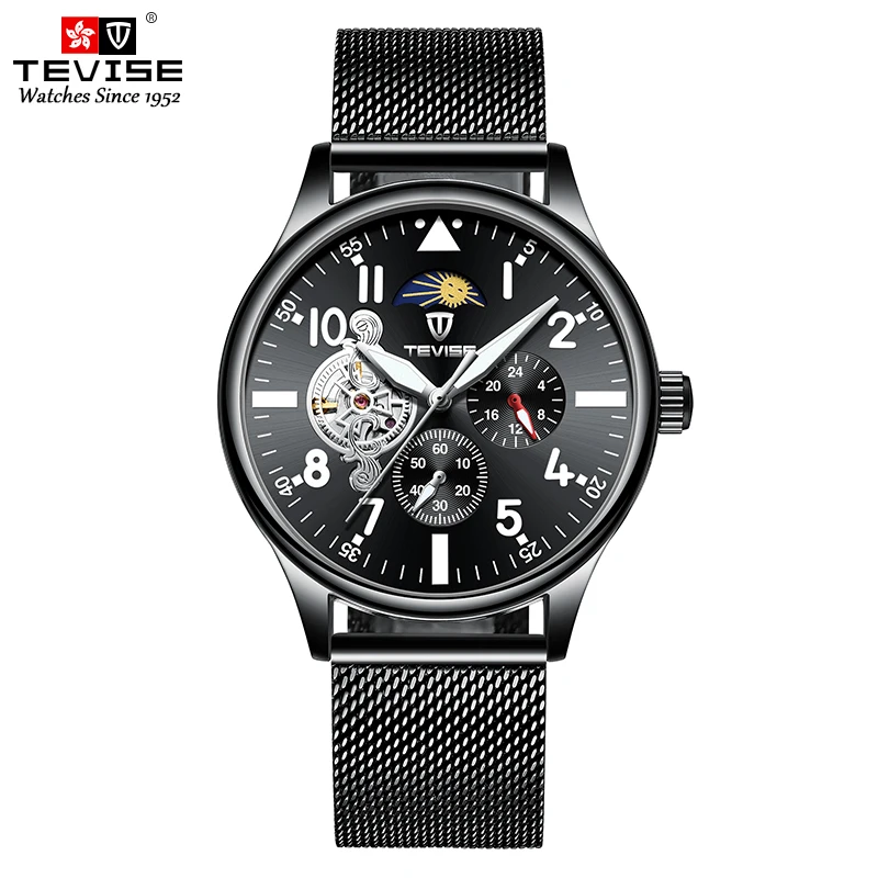 

T820-002 TEVISE Men's fully automatic watch Men's waterproof luminous drainage fashion student sports mechanical watch