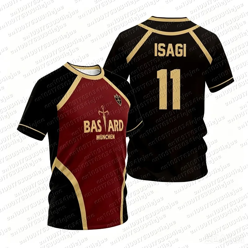 Jersey Futsal Anime Bastard Munich Sommer Herren- und Damen-Kinder-3Dt-Shirt, lässiges Sport-T-Shirt, Oberteil