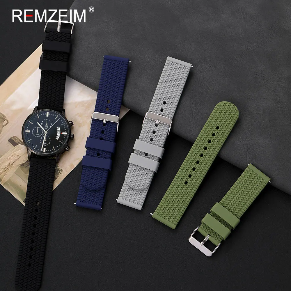 Men's Sport Silicone Watch Band - Quick Release, Comfortable Replacement Strap