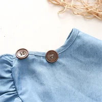 Summer New Baby Top Simple Blue Girls' Top Korean Style Sweet Children's Sleeveless Clothes (0-3 Years Old) 4