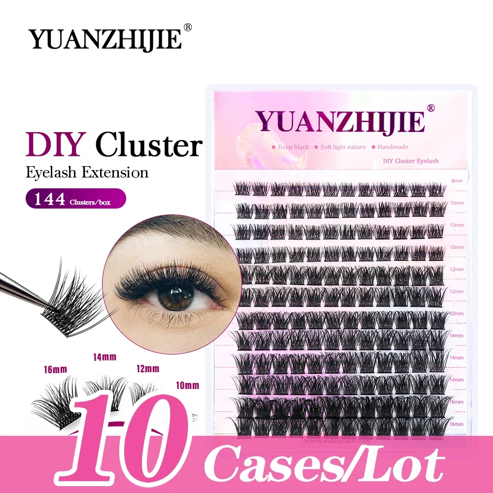 

YUANZHIJIE 10cases/lot DIY Clusters Eyelash Extension Individual Segmented Lashes Volume Natural Lighter Bundles Makeup Supplies
