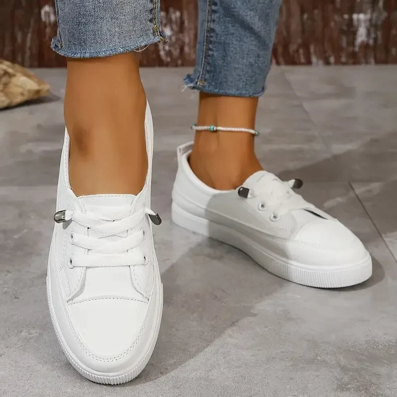 Wear-resistant, Lightweight, Breathable Solid Color Flat Sneakers, Comfortable Casual Running Shoes Zapatillas Deportivas Mujer 3