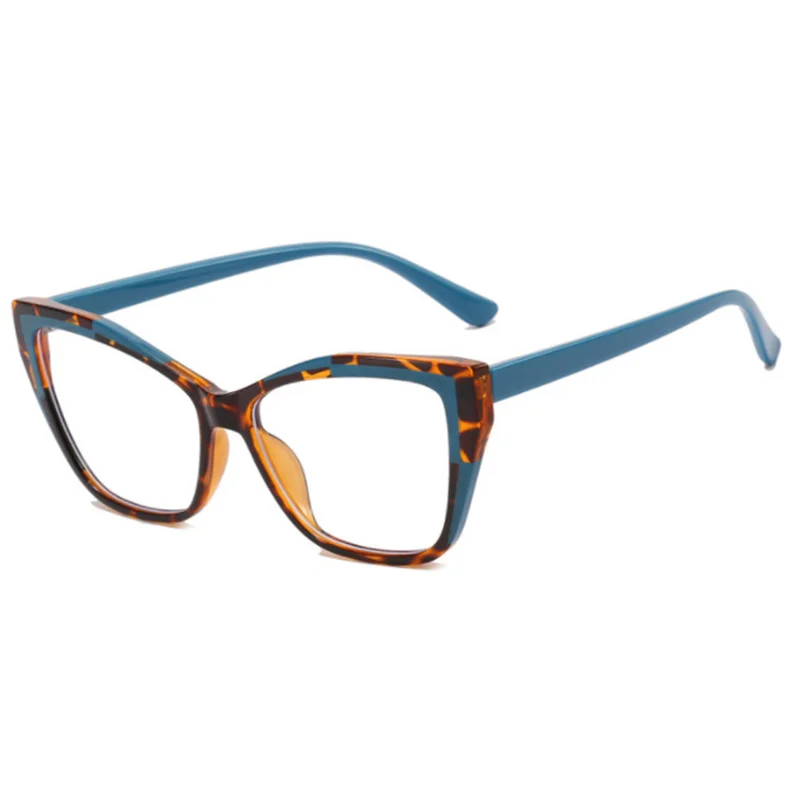 Stylowe okulary kocie oczy w kolorowych oprawkach PLUSY i MINUSY 8 Dopasowane kolory oprawka okulary z przezroczystymi szkłami okularów krótkowzroczność nerdy stopni-0.5 -1.0 -2.0 do-6.0, kwadratowa hiperopia 0.5 do + 6.0 6