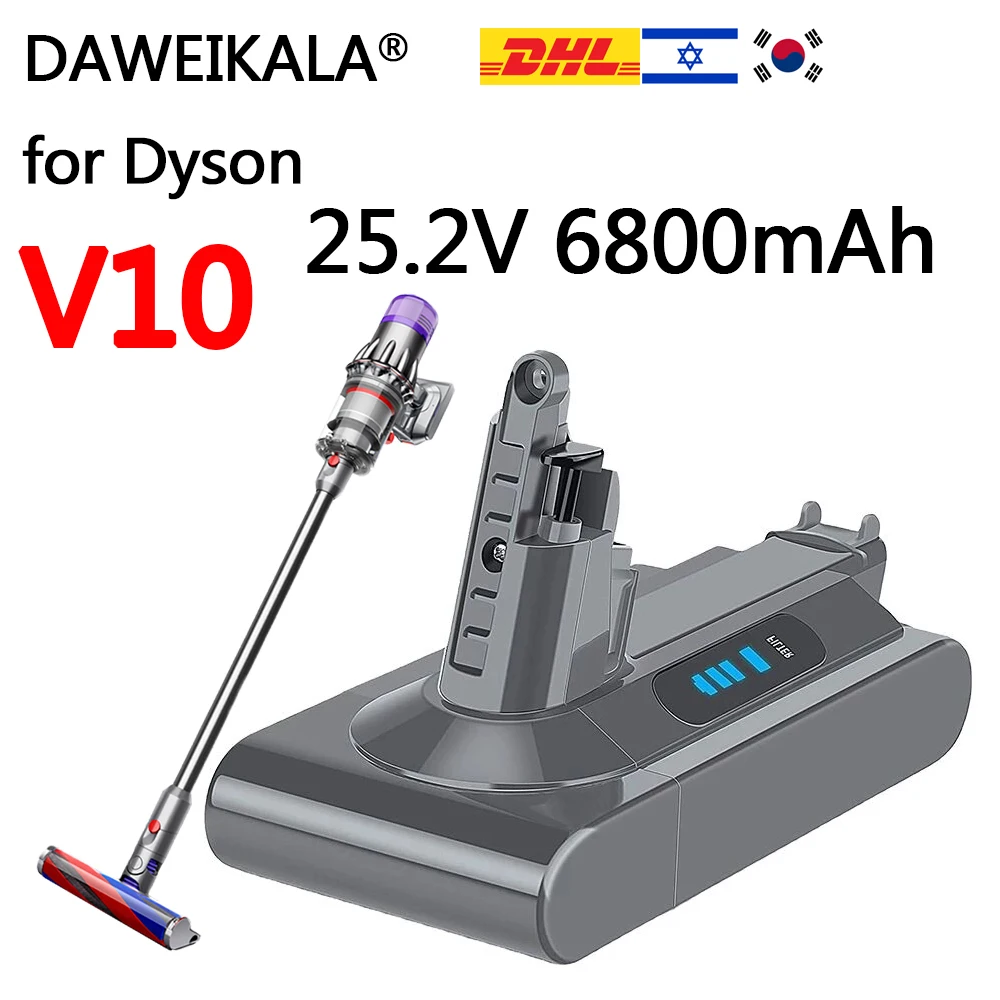 

New SV12 Battery 6800mAh Replacement Battery for Dyson V10 Absolute Cord-Free Vacuum Handheld Vacuum Cleaner Dyson V10 Battery