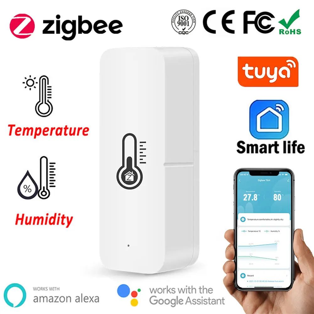 Tuya Zigbee Temperature Humidity Sensor Indoor Hygrometer Controller