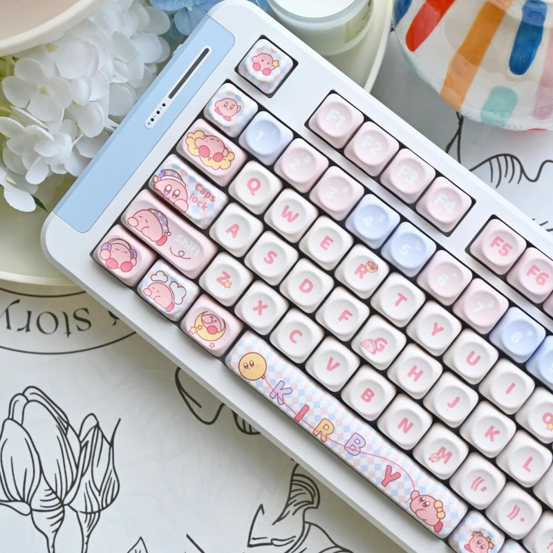 

Cute Pink Cartoon Keyboard keyCap Set with 135/141 Keys MOA Height PBT Thermal Sublimation Customized Mechanical KeyCaps Gifts