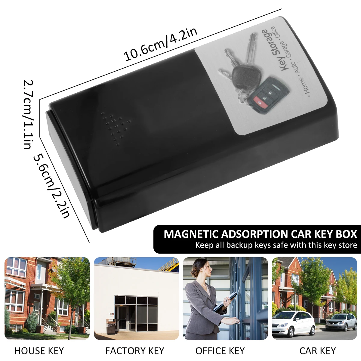 Magnetic Black Key Safe Box Outdoor Anti Rust Storage