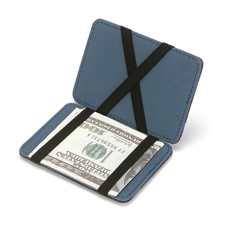 1PC Ultra Thin PU Leather Women Men Magic Wallets Short Business Credit Card Holder Clutch Bag Case Pouch Mini Small Coin Purses 5