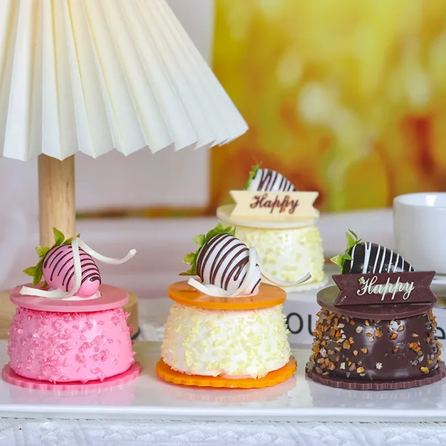 Cake Model Chocolate Manual Simulation Birthday Cake Model Tool Plastic Model Window Show Photography Props Wedding Decoration