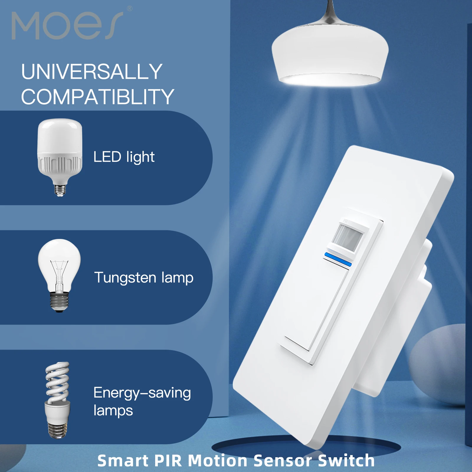 Moes Tuya Smart Motion Sensor Light Switch WiFi PIR Infrared Wall Switch  Neutral Wire APP Control Alexa Google Home Assistant - AliExpress