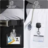 Heavy Duty Metal Retractable Badge Holders Carabiner Keychain Belt Badge Reels Clip Key Ring ID Card Holder 28.3inch Reinforced 6