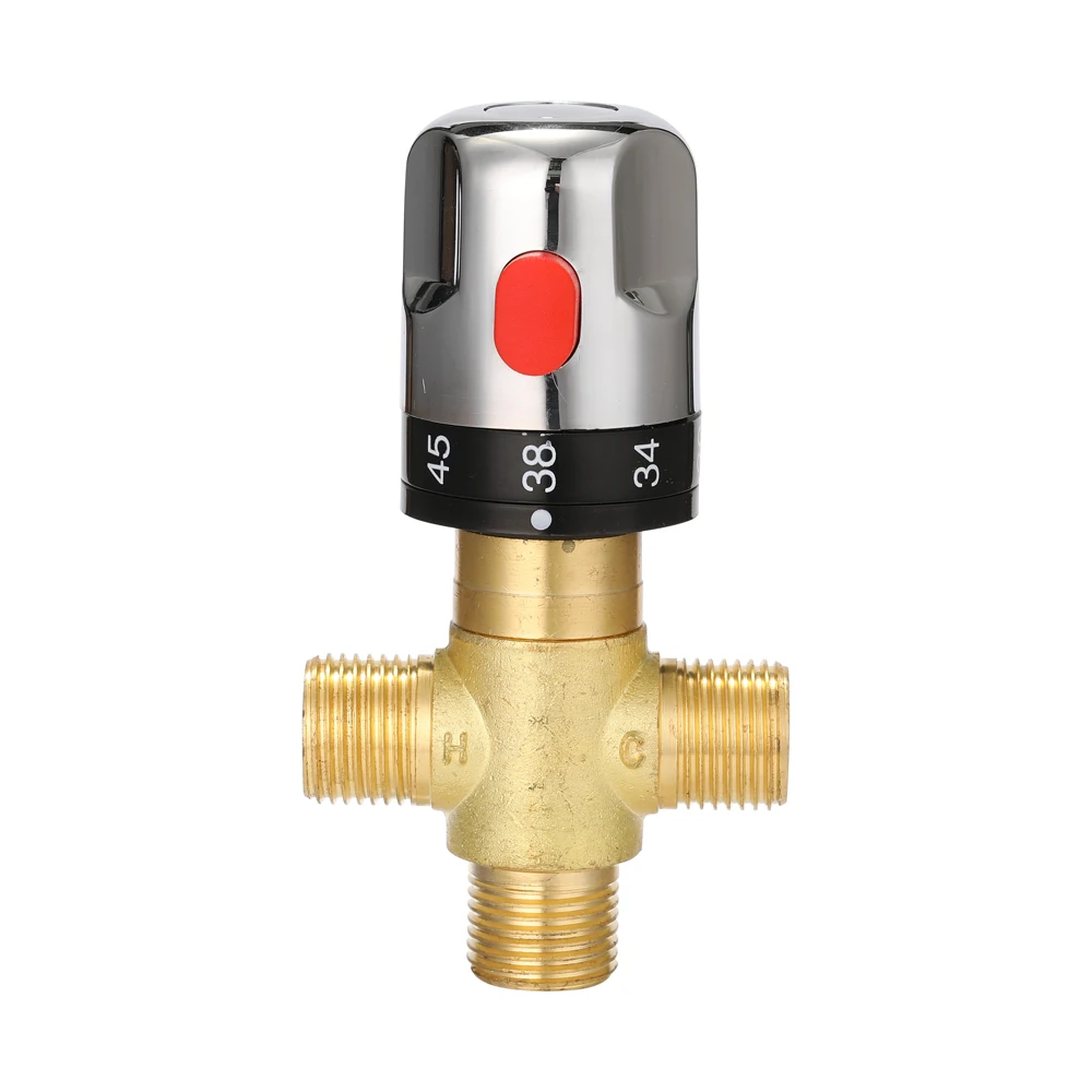 Description Picture 4 of itemBathroom Adjustable Thermostatic Mixer Valve Brass Water Mixer Hot/Cold Water Mixing Temperature Control Valve Water Heater Tool