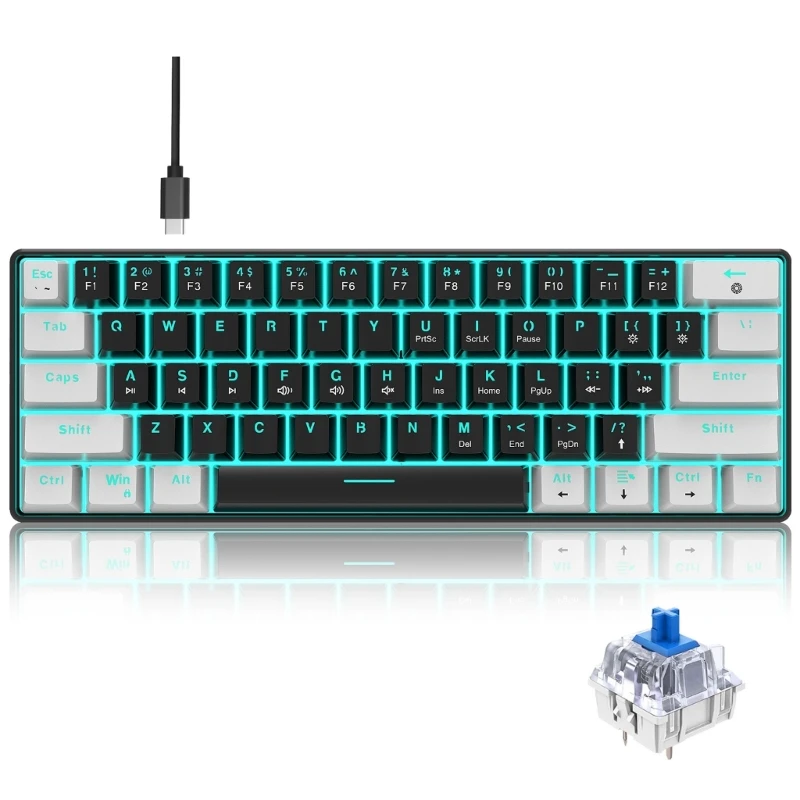 

Проволочная механическая игровая клавиатура 60% Mini RGB с подсветкой для игрового офиса