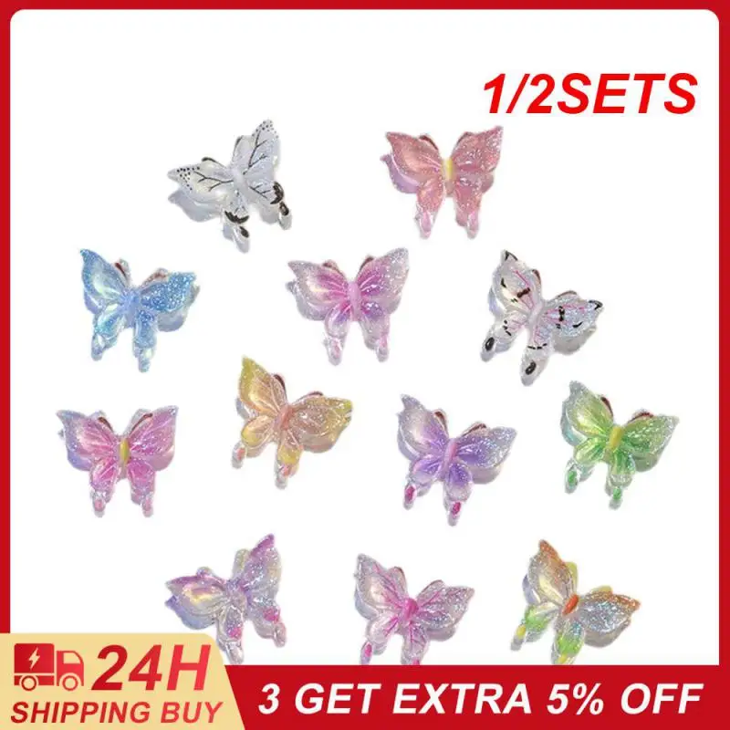 

Аксессуары для ногтей в виде бабочки, 1/2 набора, модные украшения для ногтей в виде бабочки, модные аксессуары