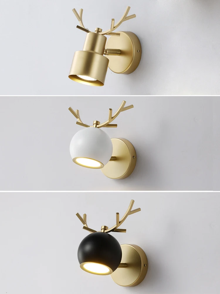 OMEE Nordic LED Wall Lights With Switch Fashion 7W White Black Wall Lamp Fixture Corridor Aisle Beside Lighting Art Deco Sconce