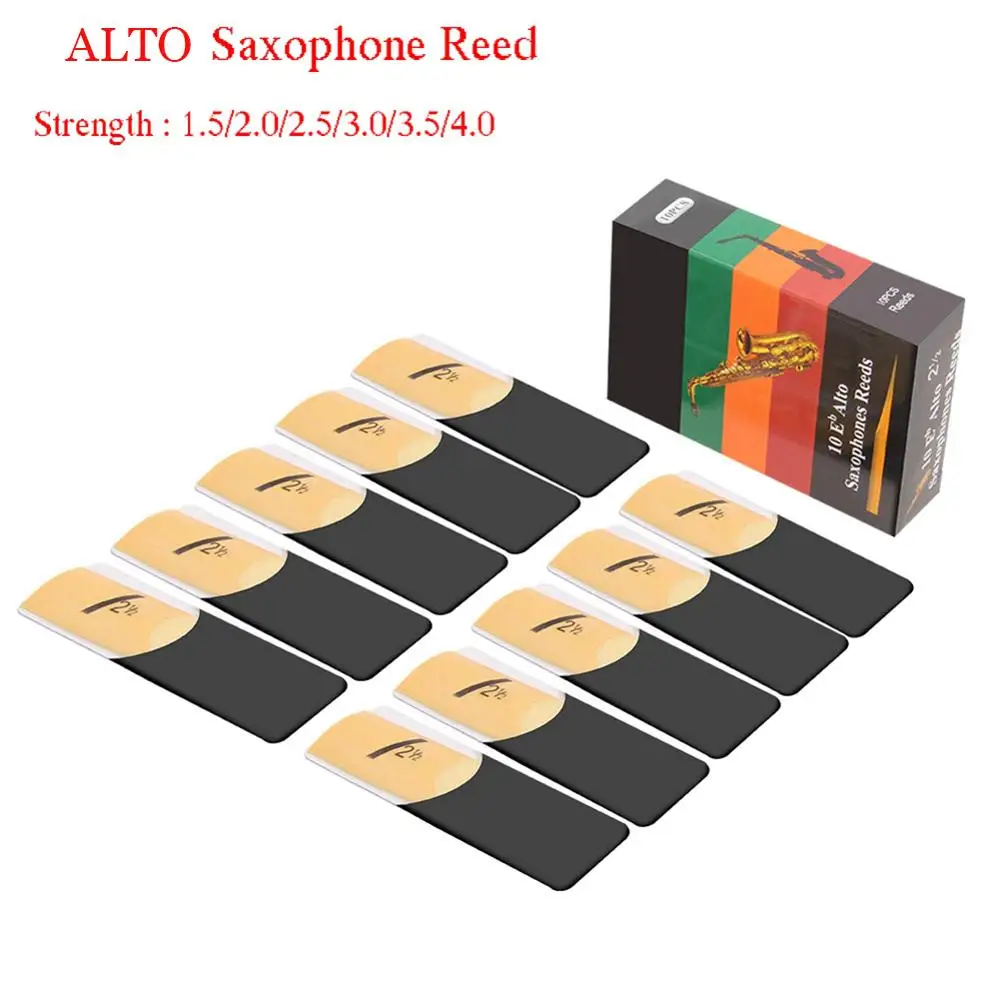 10 Pack Eb Altsax Saxofoon Rieten Sterkte 1.5 2.0 2.5 3.0 3.5 4.0 Saxofoon Riet Houtblazers Instrument Onderdelen Accessoires