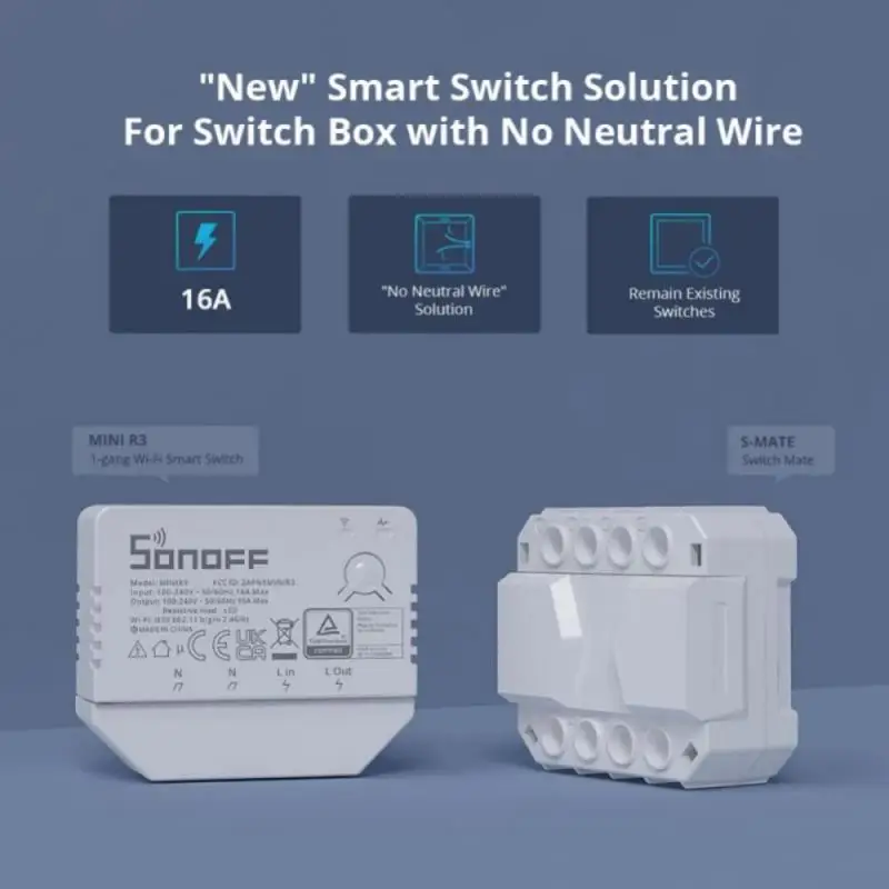 SONOFF S-MATE 16A Smart Switch REST API No Neutral Line Solution EWeLink App Remote Control With Alexa Google Home Smartthings 5