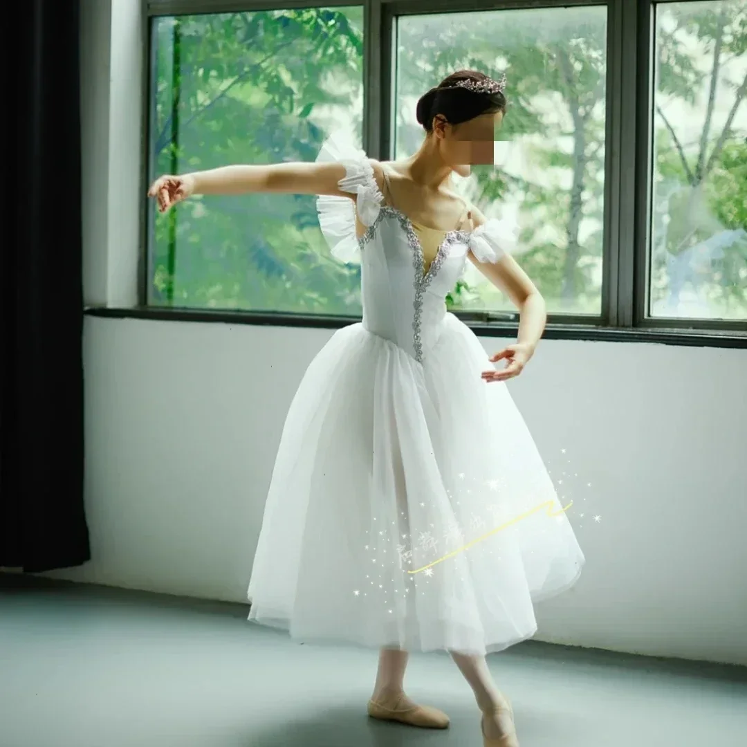 

Ballet Tutu Skirt Performance White Adult Competition Professional Dance Ballet Dress Fairy Long Dress Ballet Costume Girls Kid
