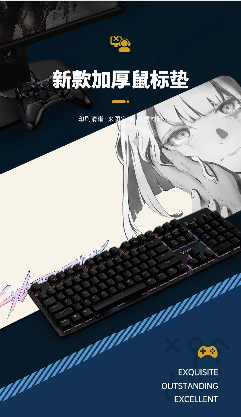 Mat, Desktop Anime Keyboard, Large Mousepad, Desktop,