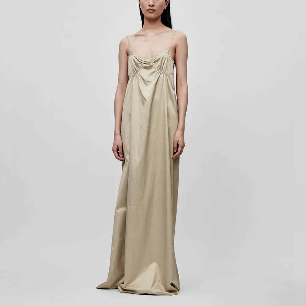 

Women's Silk Blend Long Halter Dress, Simple Commuter, Versatile Temperament, Elegant, Summer, New, Y2k, 2024
