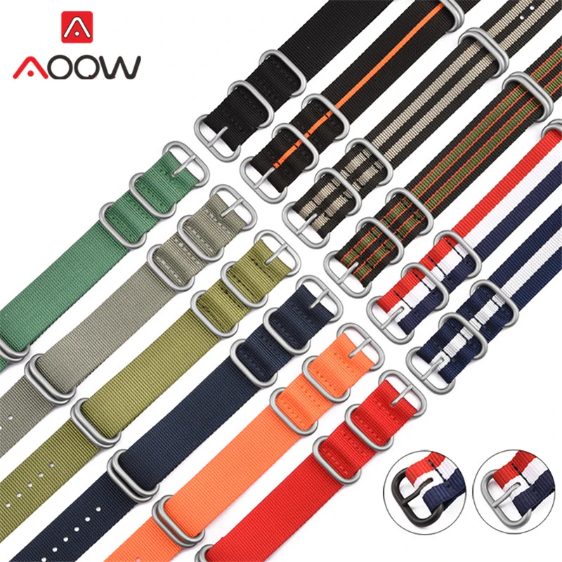 Heavy Duty ZULU Nylon Strap 20mm 22mm Woven Fabric Watchband Stainless Steel Ring Buckle Men Replacement Belt Band for Casio