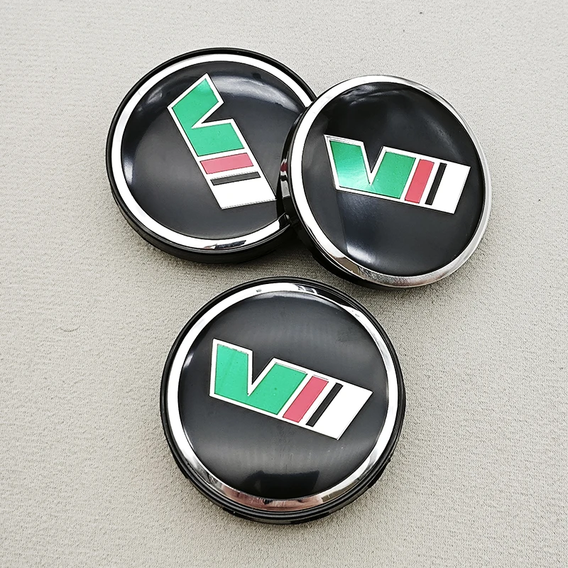 Elegant Car Wheel Hub Caps – Set of 4, Premium Rim Logo V Badge