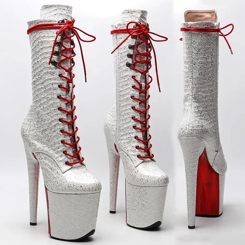 

LAIJIANJINXIA New Fashion PU Upper 20CM/8inches Pole Dancing Shoes High Heel Platform Women's Modern Boots 742