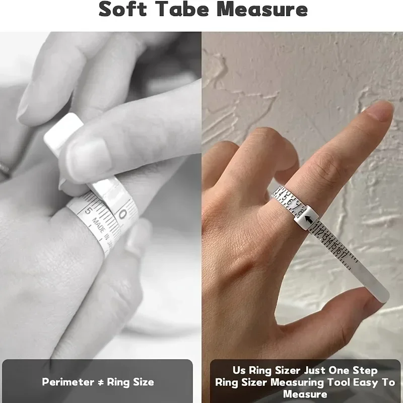 1pc Ring Sizer Convenient Precise Measuring Tool Reusable Finger Size Measuring Tape Jewelry Sizing Tool US/EU/UK Rings Size jewelry stick
