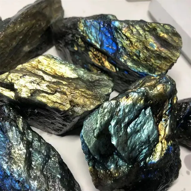 Pierre naturelle de labradorite 20-200g, minéral de guérison Reiki, spécimen de pierre de lune, collection, paysage d'aquarium, cristal brut 1