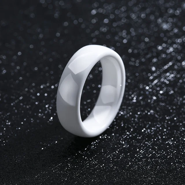 Bague en céramique 6 mm unisexe pour homme et femme, noire, blanche, verte, bleue, violette, simple, alliance de mariage, bague de promesse, bague pour le pouce, assortie, hypoallergénique