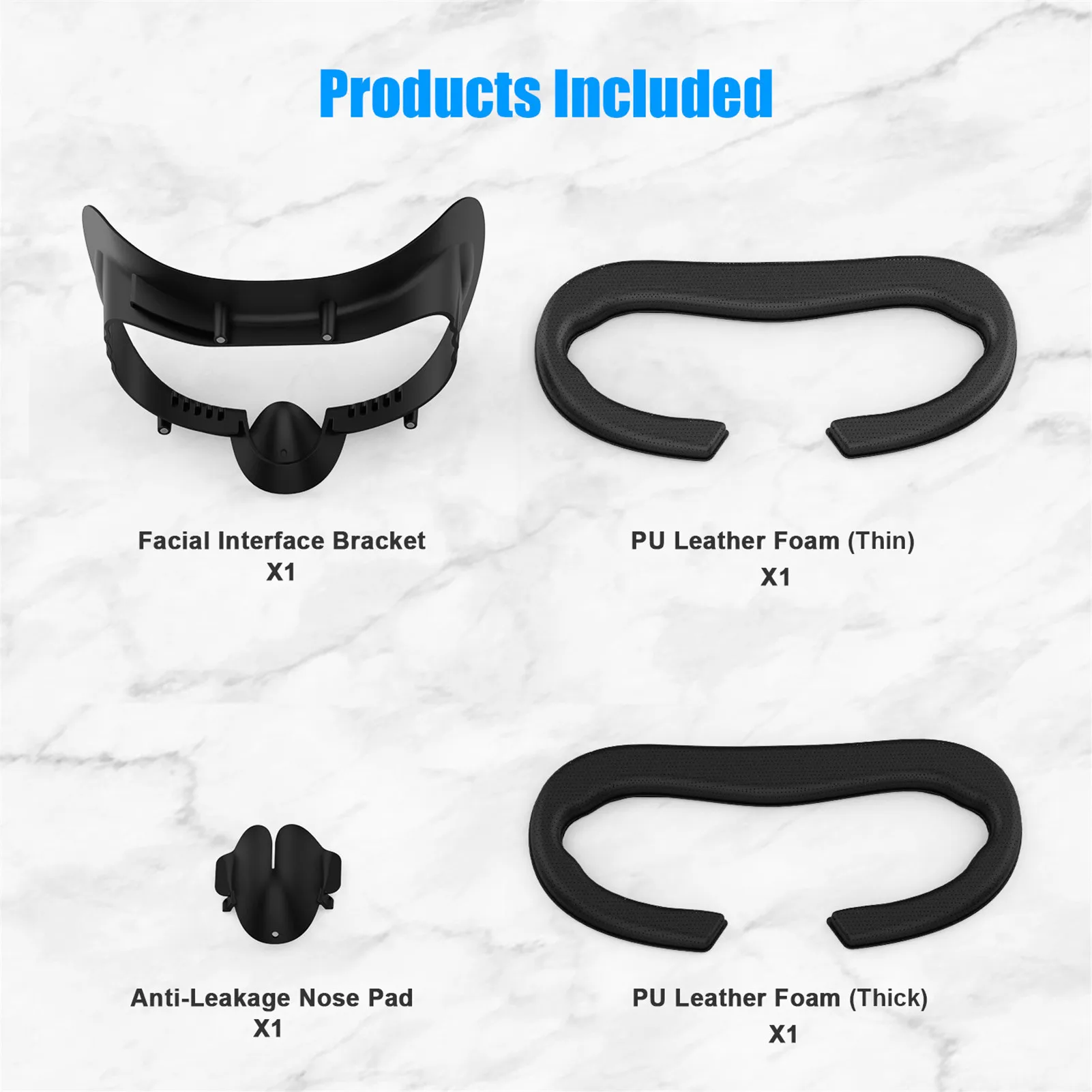 

Facial Interface Bracket | Magnetic Interface Stand | PU Leather Foam Face Cover Replacement for Vir