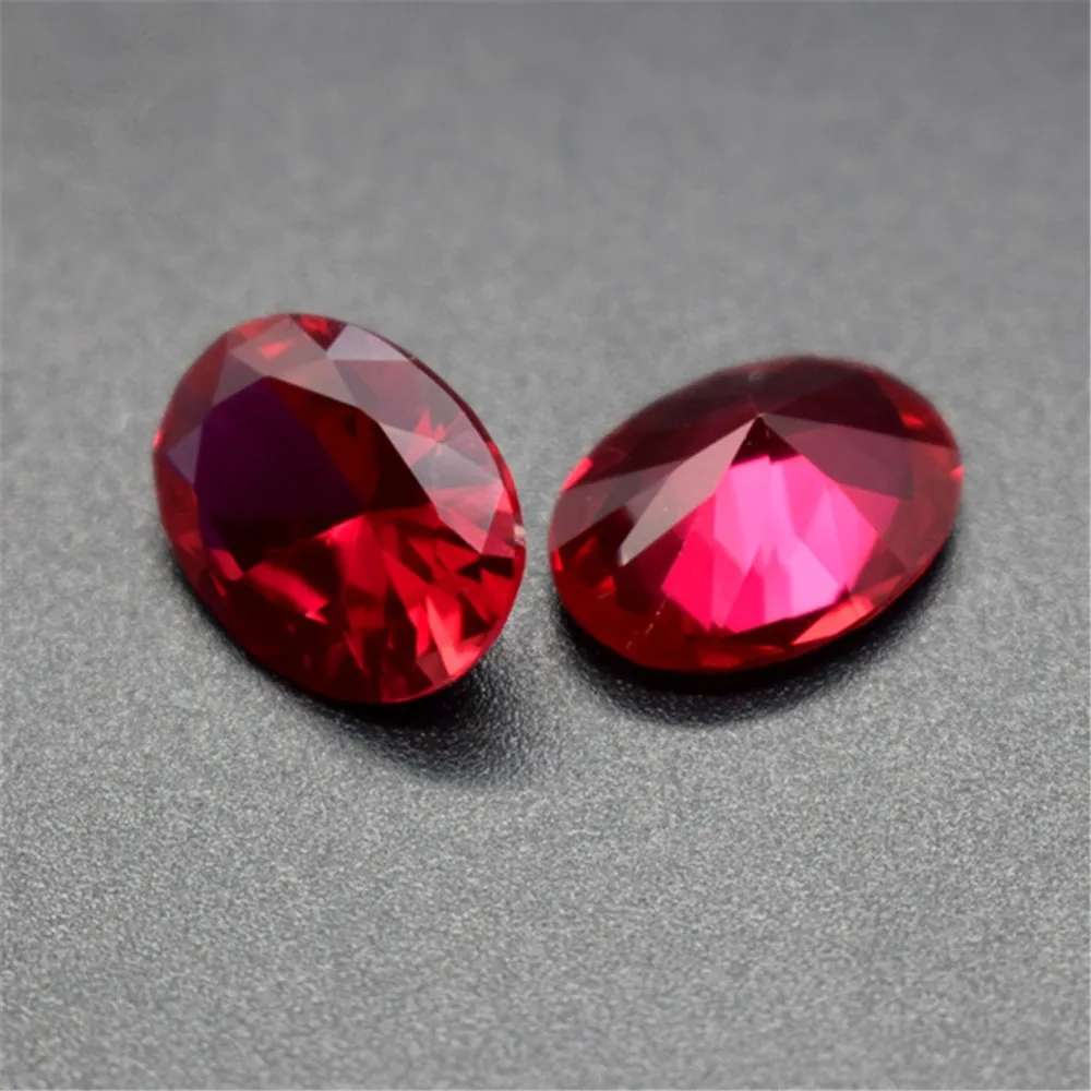 Blood-red Ruby Oval Cut Gemstone Egg Shape Faceted Ruby Gem Multiple Sizes to Choose C62R