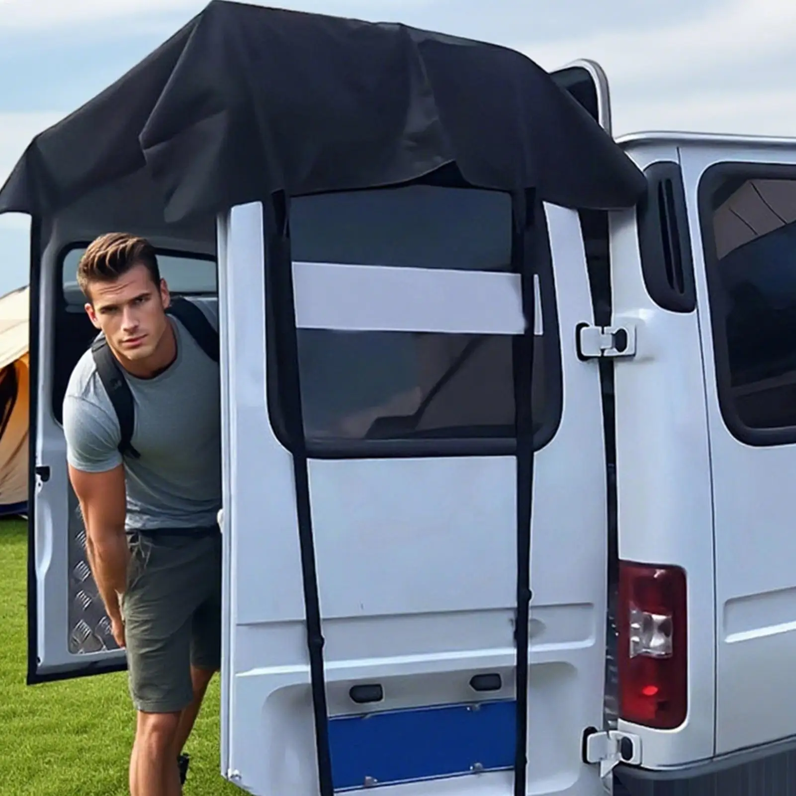 Rear Door Windproof Awning for Camping & Outdoor Adventures
