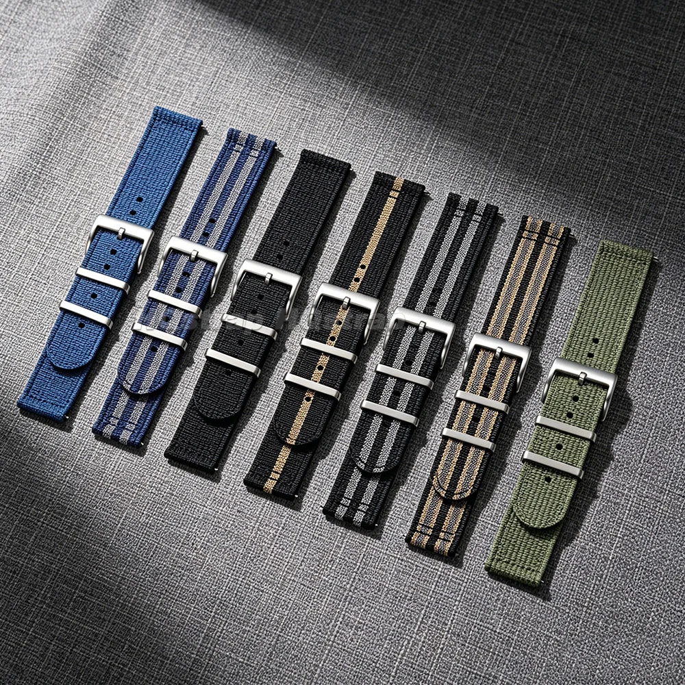 Universal Nylon Canvas Quick-Release Watch Strap – Adjustable Sport Band