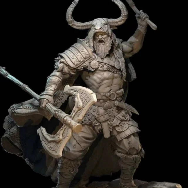 Viking God Of War Resin Figure 1/24 Scale 80mm Overall Height Assembled Model Kit Unassembled Diorama Unpainted Figurines Toys 4