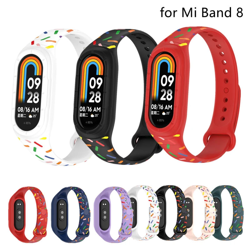 

Силиконовый ремешок для Xiaomi Mi Band 8, цветной сменный ремешок для наручных часов, браслет для Mi Band 8 NFC Correa Mi Band8