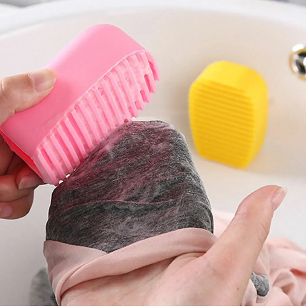 Laundry Board Small Silicone Wash Scrub Board Non-slip Mini Washboard Scrubbing Brush Handheld Antiski Cleaning tool