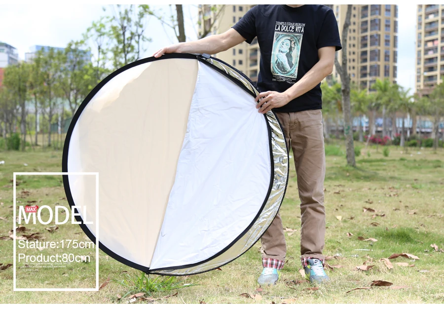 5 - in - 1 collapsible and portable Photography Reflector Board 80cm 110cm 100x1