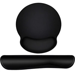Silky Gel Memory Foam Ergonomic Keyboard and Mouse Pad Wrist Rest Set (Black)