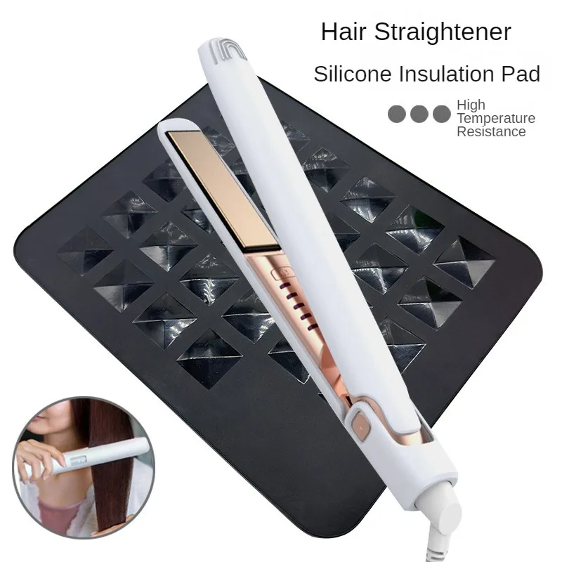 Silicone Heat Resistant Insulation Mat Pouch for Curling Iron Hair  Straightener Non-slip Flat Iron Hair Styling Tool - AliExpress