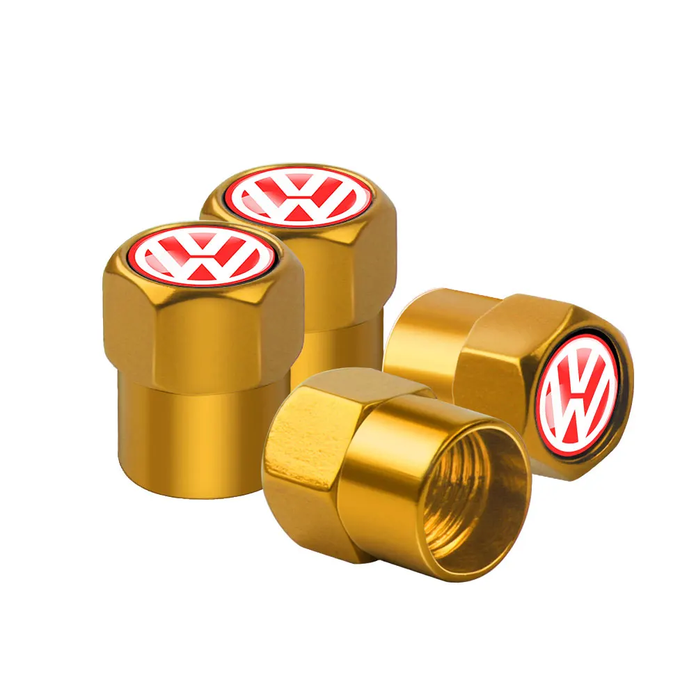 thumbnail image 1 of 4 tapas de válvula de neumático de rueda de coche con logotipo de estilo automático para Volkswagen VW R-line GTI UPi Golf Passat Jetta Touran CADDY, 1 of 5