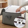 3PCS Clothing Storage Bag, 57l/15gal, With Transparent Window, Reinforced Handle, Suitable For Clothing Organization 3